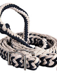 Hilason Braided Poly Barrel Racing Contest Flat Reins 1" X 8Ft Tan Black