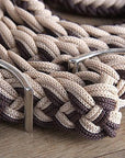 Hilason Braided Poly Barrel Racing Contest Flat Reins 1" X 8Ft Tan Black