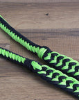 Hilason Braided Poly Barrel Racing Contest Flat Reins 1" X 8Ft Tan Black