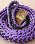 Hilason Braided Poly Barrel Racing Contest Flat Reins 1" X 8Ft Tan Black