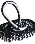 Hilason Braided Poly Barrel Racing Contest Flat Reins 1" X 8Ft Tan Black
