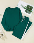 Solid Varsity Stripe Top and Pants Set