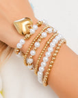 April Pearl Beading Multilayer Bracelet