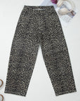 Leopard High Waist Barrel Leg Jeans