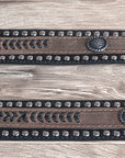 44" G Bar D 1.5" Black Leather Strap Mens Cowboy Belt W/ Silver Concho