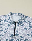 Abstract Camo Polo Collar T-Shirt & Shorts Set