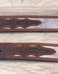 46" Roper Western 1.5" Dude Taupe Leather Basketweave Ends Mens Cowboy Belt