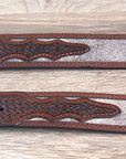 Roper Western 1.5" Dude Taupe Leather Basketweave Ends Mens Cowboy Belt