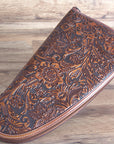 M&F Western Safe Gun Case Large Nocona Floral Tooled Embossed Leather Tan