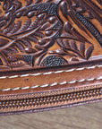 M&F Western Safe Gun Case Large Nocona Floral Tooled Embossed Leather Tan