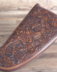 M&F Western Safe Gun Case Large Nocona Floral Tooled Embossed Leather Tan