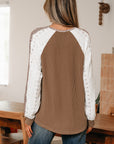 Isabella Lace Contrast Patchwork Long Sleeve Top