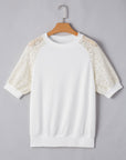 Paulina Lace Crochet Short Sleeve Top