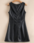 Emelia Leather Sleeveless Mini Dress