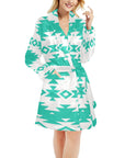 Turquoise Aztec Women's Western Bath Robe