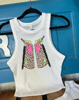 Leopard Chaps Cropped Tank