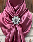 35X35" Solid Rose Wild Rag / Scarf WRS6 - Crystal Concho Wild Rag Slides - Assorted