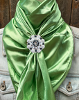 35X35" Solid Lime Wild Rag / Scarf WRS26 - Crystal Concho Wild Rag Slides - Assorted