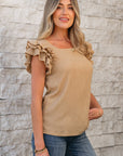 Nia Ruffled Tiered Sleeve Textured Top