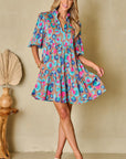 Emerie Sleeve Slit Ruffled Dress