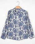 Alora Pattern Print Notch PLUS Shirt