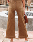 Denim High Rise Cropped Wide Leg Jeans
