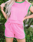 Lina Trim Cable Textured Shorts