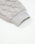 Gray Quilted Quarter Zip Plus Size Hoodie