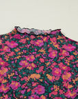 Floral Mesh Short Sleeve Top