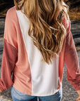 Kayla Color Block Corded Long Sleeve Top