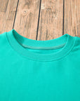 Solid Fleece Lined Drop Shoulder Terry Sweatshirt