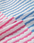 Stripe Colorblock Patchwork Half-Zip Long Sleeve Top