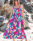 Floral High Waist Sleeveless Flared Maxi Dress
