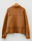 Solid Faux Suede Hollowed Jacket
