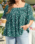 Adelynn Square Ruffled Trim PLUS Blouse