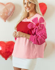 Emi Striped Sleeve Textured Top
