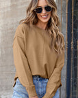 Milatrix Shoulder Pullover Solid Sweater