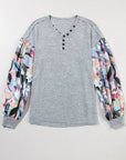 Eleanor Lantern Sleeve Patchwork Top