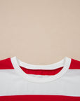 Stripe Colorblock Short Sleeve Oversize Tunic Tee