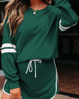 Varsity Stripe Pullover and Mini Skirt Set
