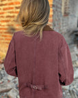 Corduroy Collar Zipped Front Denim Jacket