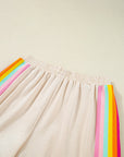 Stripe Short Sleeve Top & Shorts Athleisure Set