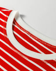 Stripe Ribbed Trim Round Neck Tank Top