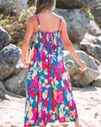 Floral High Waist Sleeveless Flared Maxi Dress
