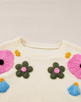 Tiana Pattern Ribbed Edge Sweater