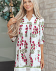 Halo Sleeve Loose Floral Dress
