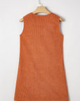 Molly Corduroy Western Embroidered Patched Pocket Mini Dress