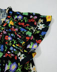 Flower Tiered Flutter Sleeve V-Neck Blouse