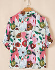 Adele Floral Slit V Neck Blouse