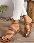 Everleigh Buckle Leathered Flat Slippers